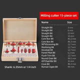Electric Woodworking Milg Engraving Slotting Trimming hine Wood Trimmer Tool with 15 PCS Router Bits
