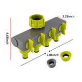 Way Garden Splitters Faucet Diverter Tap Connector Hose Pipe Splitter Water Distributor with 4 Individual Switch