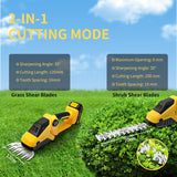Cordless Hedge Electric Bush Trimmer Grass Shears Handheld Garden Tool For 20V Battery (No Battery)