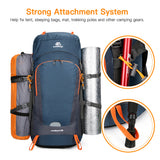 65L Water-resistant Hiking Backpack with Rain Cover Outdoor Sport Travel Daypack for Camping Climbing Mountaineering