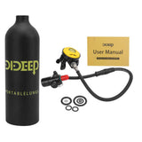 DIDEEP 1L Diving Oxygen Tank Mini Scuba Diving Set with X4000 Pro Breather/Relief Valve/Scuba Tank / for Diving