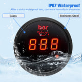 Red Light Digital 2" 52mm Pressure Gauge with Alarm 0~10 Bar Oil Press Meter 1/8NPT Sensor for Auto Car Boat Marine 12V 24V