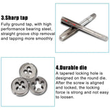 12PCS Tippen Und Sterben Set Metric Wrench Cut M3-M12 Hand Threading Werkzeug Hartmetall Tap Sterben Schraube Gewinde Herstel