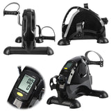 Mini Arm and Leg Anti Slip Peddler Exercise Bike Adjustable Portable Pedal Trainer LCD Display for Seniors