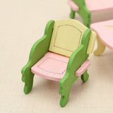 4 Set Wooden Dollhouse Miniature Furniture Puzzle Model Children Kids Toys