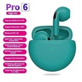 NEW Pro 6 TWS Wireless Headphones with Mic Fone Bluetooth Earphones Sport Running Headset for Apple iPhone Xiaomi Pro6 Earbuds