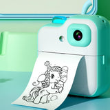 Child with 3 Rolls No Ink Paper 2.0in IPS Screen Instant Print Video Photo Camera Bluetooth-Compatibl