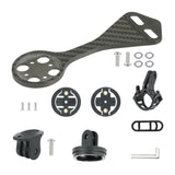 Carbon Fiber Bicycles Computer Extended Out Front Stand Handlebar Combo Mount NEW