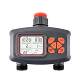 Outdoor Smart Sprinkler for Garden Hose - 2 Outlets, LCD Screen, Programmable Irrigation Timer with Automatic/Manual Modes