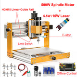ear Guide Rail Offe Aluminum Mini CNC Router 3018 Plus Engraving 500W Spindle 5.5W 10W Laser PCB Milg hine