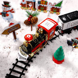 Electric Toys Tree Decoration Train Track Frame Railway with Sound&Light Rail Car Christmas Gifts