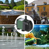 1500L/H 25W Submersible Water Pump for Aquarium Tabletop Fountains Pond Gardens and Hydroponic Systems with 2 Nozzles AC110V