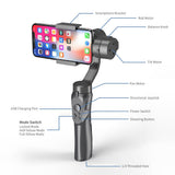 H4 3-Axis Smartphone Video Stabilizer - Black, Anti-Shake for Vlogs & Mobile Phone Videos