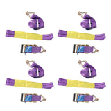 Professional Ratchet Recovery Straps Trailer Tie Down Alloy Wheel Straps Set Yellow