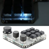 nical Keyboard, 9 Keys 3 Knobs RGB Programmable ro Keyboard Bluetooth Gaming Keypad Hotswap