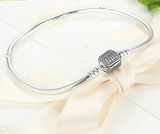 S925 sterling silver square diamond bracelet