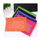 8 Pcs 3 Ring Zipper Colorful Fabric Pencil Case Sturdy and Durable Binder Pouch with Clear Window