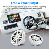 Audio System 8 Inch Waterproof Ipx6 Multimedia Player Wireless Carplay Android Auto Perfect for Marine Atv Boat Golf Cart