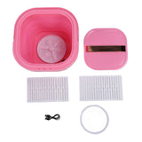 Folding Washing Machine Foldable Washer Dryer Rechargeable Portable Mini Underwear Washing Machine for Travel Camping Apartment Pink