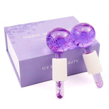 Large Hockey Energy Beauty Crystal Ball Facial Cooling Ice Globes Water Wave Face and Eye Massage Skin Care 2pcs/Box