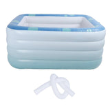 Inflatable Swimming Pool Thickened PVC Foldable Portable Rectangle Blow Up Inflatable Pool for Kids and Adults 1.4m/4.6ft