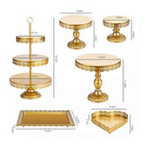 7-Piece Cake Stand Metal Dessert Table Cupcake Holder Cake Serving Tray Display Tower for Wedding Party Birthday Anniversary Celebration