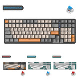 Korean K96 RGB nical 100 Keys Hot-Swap Red/Blue Switch Gaming Keyboard 2.4G BT5.0 Type-C 3 Modes Backlight