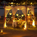 Heart shaped LED waterproof curtains with two food options - perfect for Valentine's Day