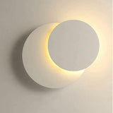 Indoor Wall Light 12w In White, Creative Eclipse 2-in-1 Design, 360 Rotatable, 3000k Warm White Light, Suitable For Living Room, Hallway And Bedroom L
