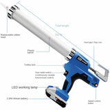 12V/21V Lithium Battery Electric Soft Hard Glue Glass Floor Doors And Windows House Leak Caulking Gun Chargeable