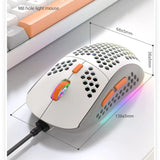 For M8 Ergonomic Gaming Cool Hollow Out Modeg Wired RGB Lighting Lightweight Mouse Color Matching Design