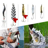 142PC Fishing Lures Set, Topwater Fishing Hooks Tackle Kit For Bass Trout Salmon, Including Minnow Popper Spoon Lures