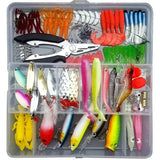 142PC Fishing Lures Set, Topwater Fishing Hooks Tackle Kit For Bass Trout Salmon, Including Minnow Popper Spoon Lures