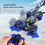 Direct twist vehicle gesture sensing music remote control double-sided light drift children's off-road stunt toy car