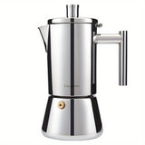 1pc 200ml 300ml 600ml Stainless Steel Espresso Maker For Great Flavored Strong Espresso, Classic Italian Style 3 Espresso Cup Moka Pot, Makes Delicious Coffee