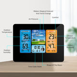 Wireless Station with Atomic Clock and USB - 197FT (60M) Temperature Humidity Meter, HD Weather Thermometer