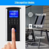 Fingerprint Access Control Attendance hine Biometric Time Clock Employee Checking-in Recorder Password/ID Card Recognition