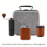 1pc Manual Coffee Grinder With Storage Bag, Hand Coffee Grinder,Fine Grinding Convenient Handle Portable Hand Coffee Grinde