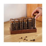 Bean Glass Storage Container Display Rack Walnut Tea Tube Bottle Accessories Tools Coffee Set