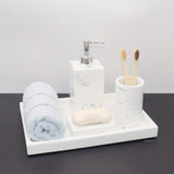 1pc Marble Pattern Bathroom Vanity Tray, Vanity Jewelry Perfume Storage Tray, Sink Countertop Organizer For Soap Towel, Bathroom Organizers And Storage, Bathroom Accessories