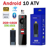 Smart S96 ATV Stick 1GB/2GB 8GB/16GB/64GB Android 10.0 TV AllWinner H313 5G WiFi BT5.0 Voice Remote HD 4K Top Box