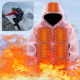 Women USB Heating Hoodies Men Vintage Gothic Heated Jacket Long Sleeve Fleece Streetwear Loose Coats Haruku Sweatshirts