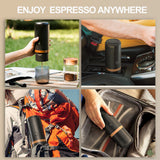 Portable 9 Bar Pressure Espresso Machine - 2 in 1 Travel Maker, Rechargeable & Compatible with Nespresso Capsules and Ground Coffee