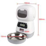 Pet Feeder Automatic Timer EU Plug For Cats Dogs Pet Supplies Stainless Steel Bowl Smart Food Dispenser 2 Ways Power Supply 3.5L