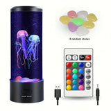 1pc Color-Changing Jellyfish Lava Lamp - Battery Or USB Powered Smart Home Light