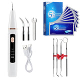 3 Modes Ultrasonic Dental Scaler+5D Teeth Strips Sets Oral Care Tartar Removal Calculus Remover Tooth Whitening Tools