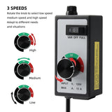 1500W Fan Speed Controller 120V 15A  Speed Regulator 3-Speed Transmission Speed Controller Switch with 3-Pole Plug