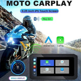 12V-24V CarPlay Android Auto Toucreen Dual Bluetooth Wireless For Motorcycle GPS Navigation Front Rear Lens Driving Recorder