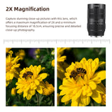 Andoer 60mm Fixed Focus MF Full Frame Camera Prime Lens F2.8 Large Aperture with E-Mount/ RF Mount for Sony Canon