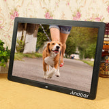 Andoer 17" LED Digital Photo 1920*1080 Electronic Picture Frame MP3 MP4 Video Player Clock Calendar with Remote Control